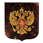 Панно настенное из янтаря "Герб РФ" 19х22 см